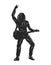 Vintage monochrome rock musician silhouette