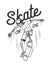 Vintage monochrome skateboarding logo