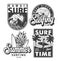 Vintage monochrome surfing prints set