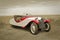 Vintage morgan f2 three wheeled wheels convertible cars car vehicles show display sepia black white outdoor motors motor