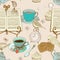 Vintage morning tea background