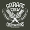 Vintage motorcycle club garage Spark Plug print design.