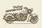 Vintage motorcycle. Hand drawn sketch retro motorbike. Vector illustration