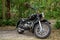 Vintage motorcycle in jungle