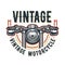Vintage motorcycle logo template, vector retro custom garage emblem or badge