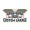 Vintage motorcycle logo template, vector retro custom garage emblem or badge