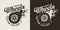 Vintage motorcycle monochrome emblem