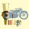 Vintage Motorcycle motorbike colorful art vector