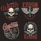 Vintage motorcycle repair service logos