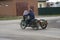 Vintage Motorcycle with sidecar on country roads near the town of