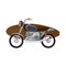 Vintage motorcycle with surf tables cartoon