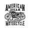 Vintage motorcycle t-shirt print mockup, vector