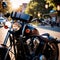 Vintage motorcyle, wheeled road transport