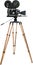 Vintage Movie Film Camera Isolated, Tripod