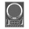 Vintage music concert audio loudspeaker template in monochrome style isolated vector illustration