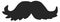 Vintage mustache. Barber logo. Black male icon