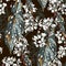 Vintage natural tropical seamless pattern with blooming begonia maculata