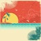 Vintage nature tropical seascape background