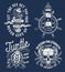 Vintage nautical monochrome logos collection