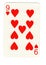 Vintage nine of hearts playing card.