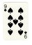 Vintage nine of spades playing card.