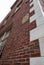 Vintage nuclear fallout sign seen fixed to a building in a US eastern town.