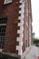 Vintage nuclear fallout sign seen fixed to a building in a US eastern town.