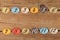 Vintage number buttons