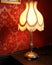 Vintage old fabric lamp with fringe