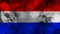 Vintage old flag of Nederland. Art texture painted national flag. Design element.