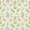 Vintage old floral botany repeat pattern paper wallpaper