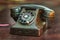 Vintage old rotary telephone. Antique rotary telephone collection.