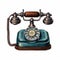 Vintage Old School Telephone Vector Illustration In Esao Andrews Style