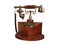 Vintage old style wooden phone with retro disc dial isolated