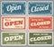 Vintage open and closed vector shop signs