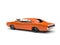 Vintage orange American muscle car - rear side view