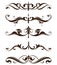 Vintage ornaments design elements floral curlicues curbs frame corners stickers