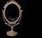 Vintage Oval Desk Mirror with white frame on black background