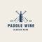Vintage paddle wine logo template