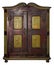 Vintage painted wooden wardrobe isolated with Clipping Path on w