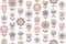 Vintage pale pink geometric flower seamless pattern