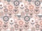 Vintage pale pink geometric flower seamless pattern