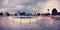 Vintage panorama of Sultanahmet Blue Mosque