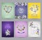 Vintage Pansy Flowers Card Set