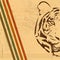 Vintage paper background with tiger burnt paper