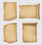 Vintage paper. Old style crafted scroll paper aged papyrus with parchment decent vector realistic surface