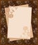 Vintage paper over floral background