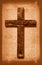 Vintage Paper Texture With Wooden Cross