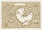 Vintage parchment vector map elements