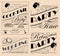 Vintage party invitation design elements for various events